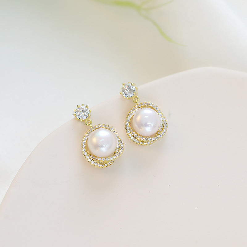 French-Style Pearl Drop Earrings