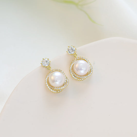 French-Style Pearl Drop Earrings