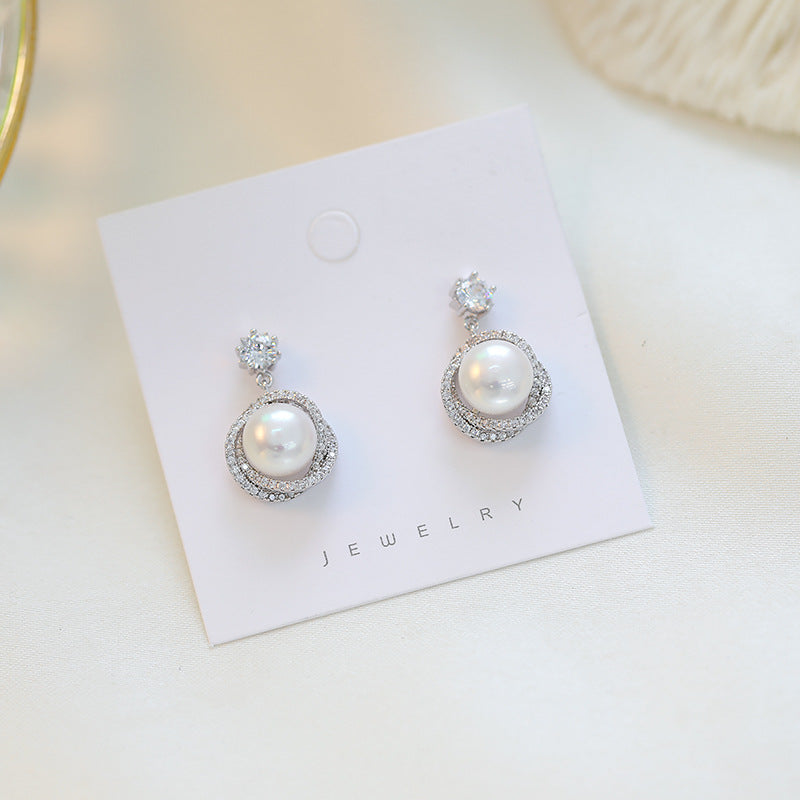 French-Style Pearl Drop Earrings
