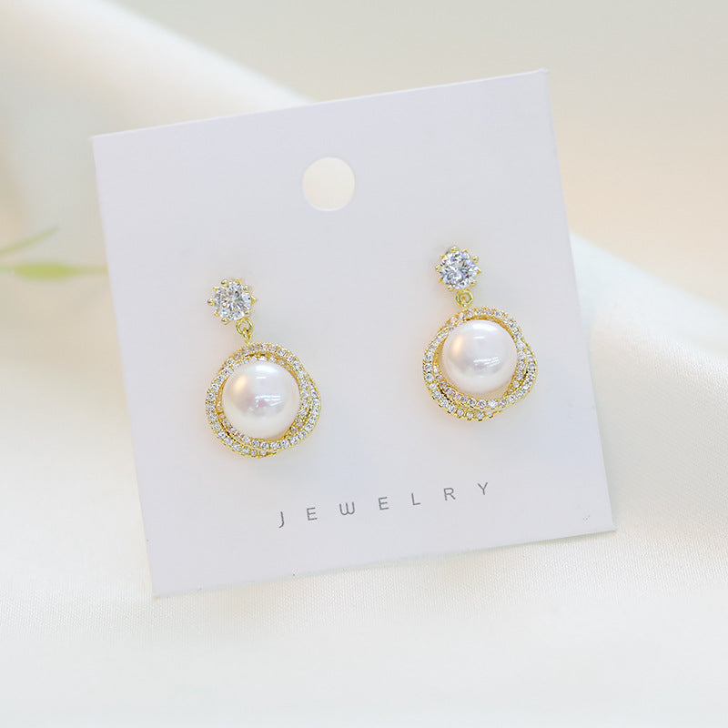 French-Style Pearl Drop Earrings