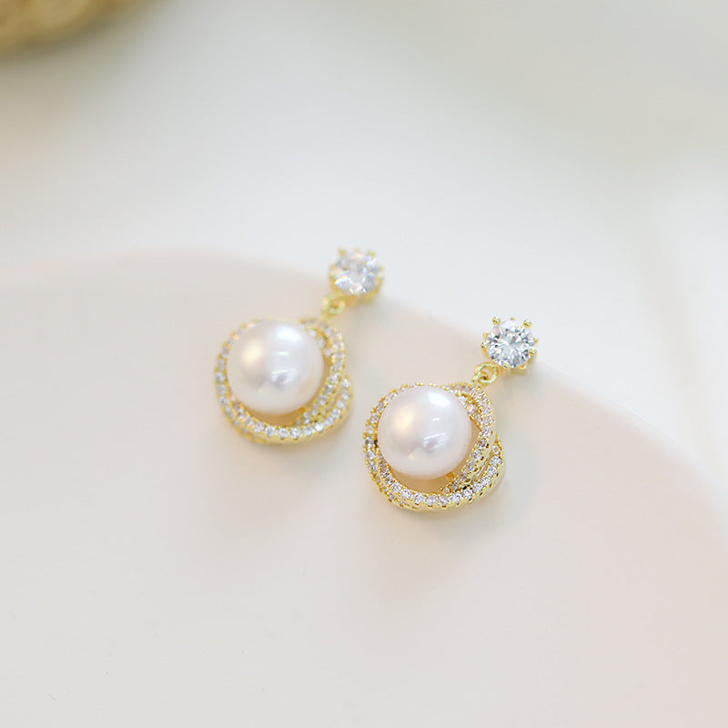 French-Style Pearl Drop Earrings