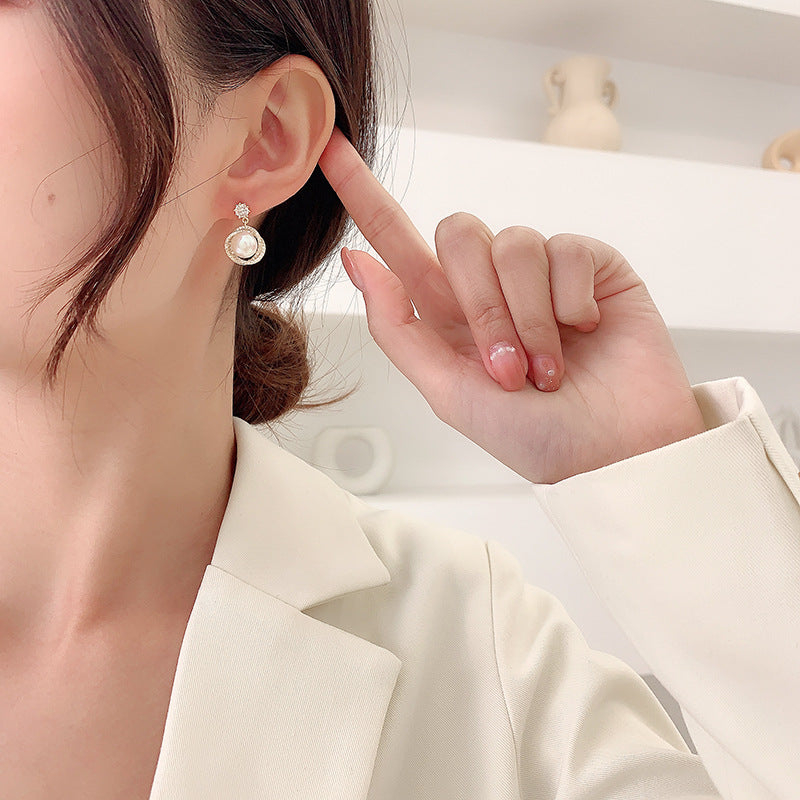French-Style Pearl Drop Earrings