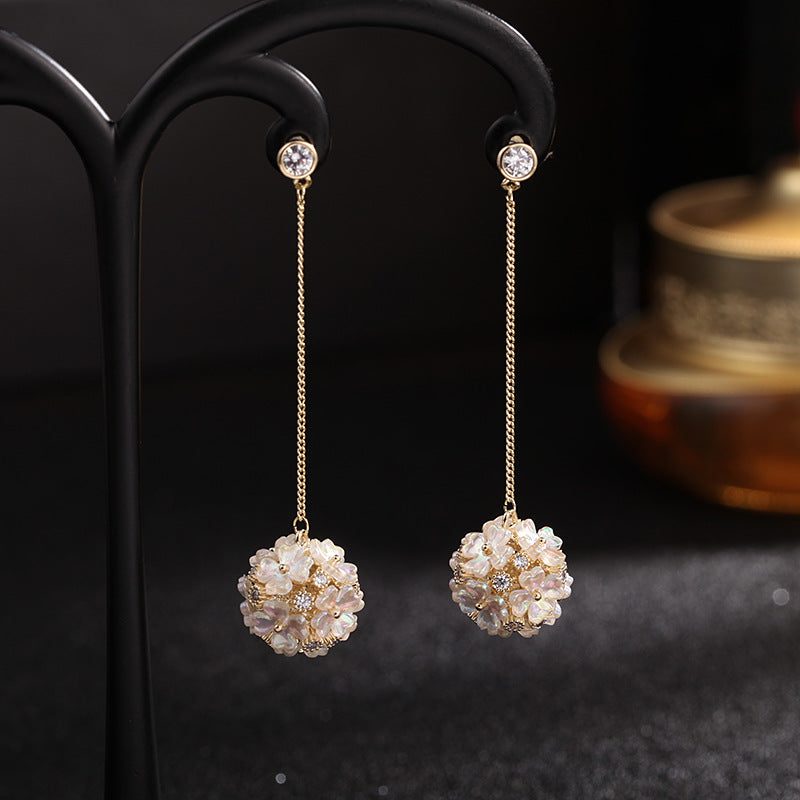 Hydrangea Shell Flower Earrings