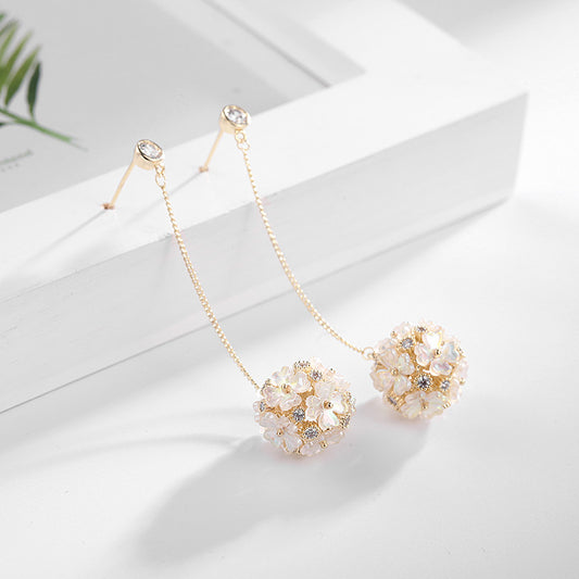 Hydrangea Shell Flower Earrings