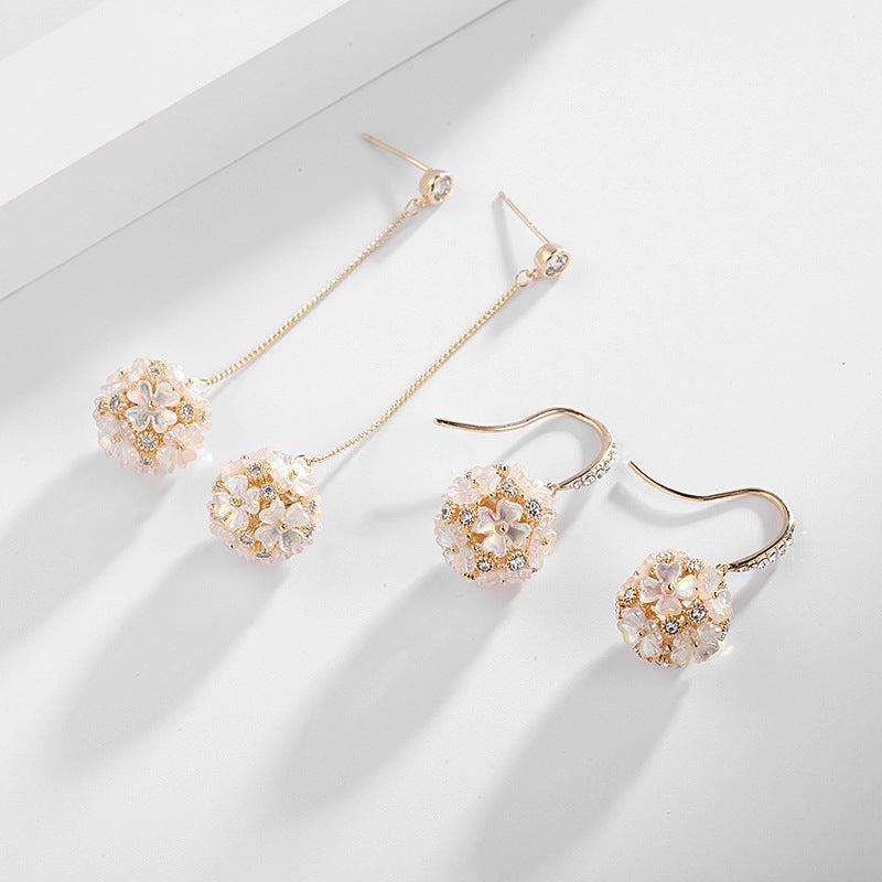 Hydrangea Shell Flower Earrings