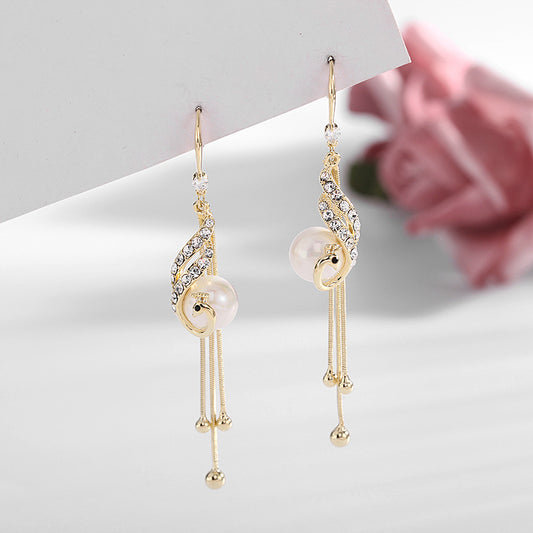 Phoenix Pearl & Zircon Drop Earrings