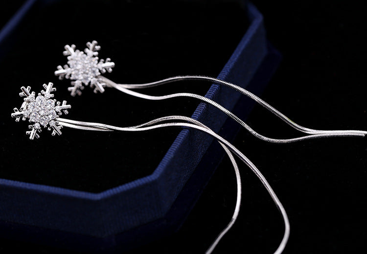 Snowflake Tassel Earrings