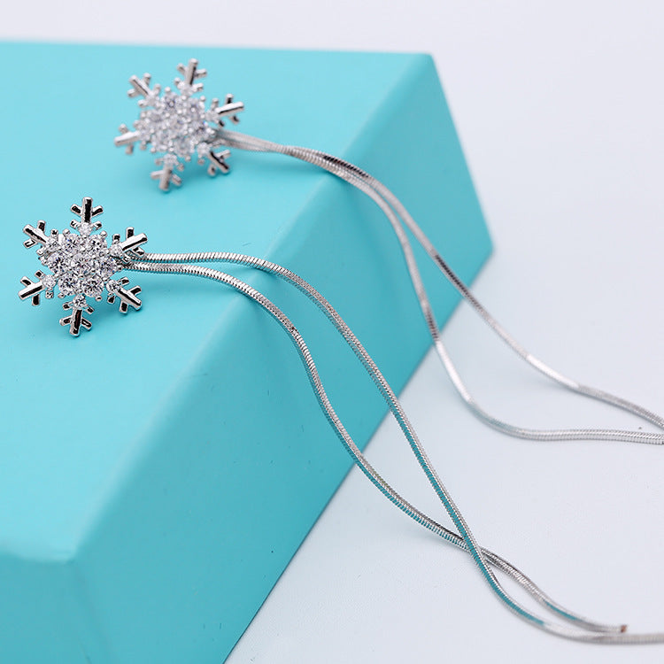 Snowflake Tassel Earrings