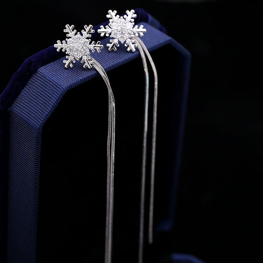 Snowflake Tassel Earrings