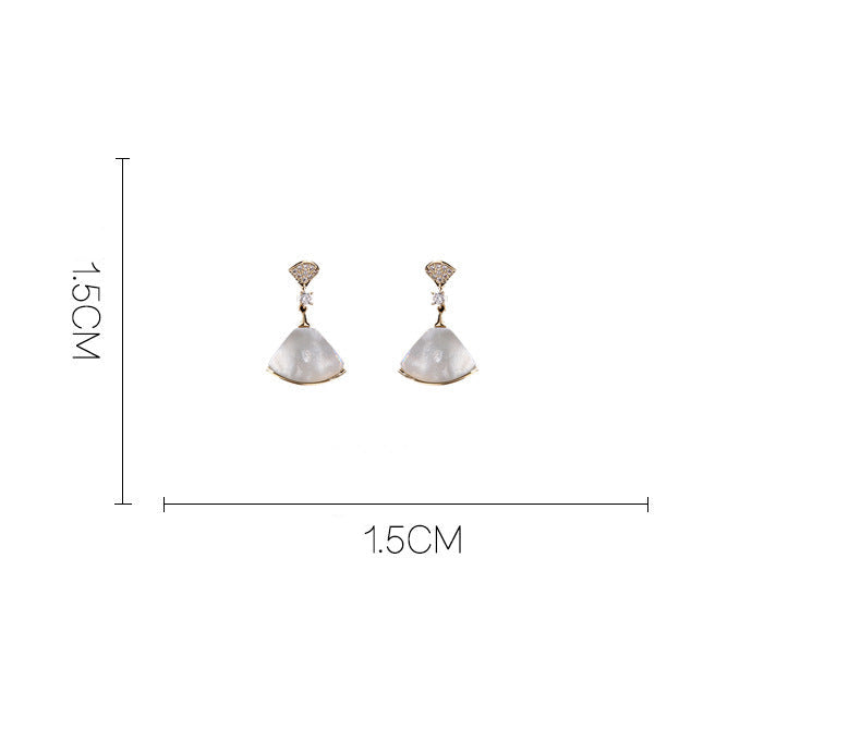 Fan-Shaped Shell Earrings