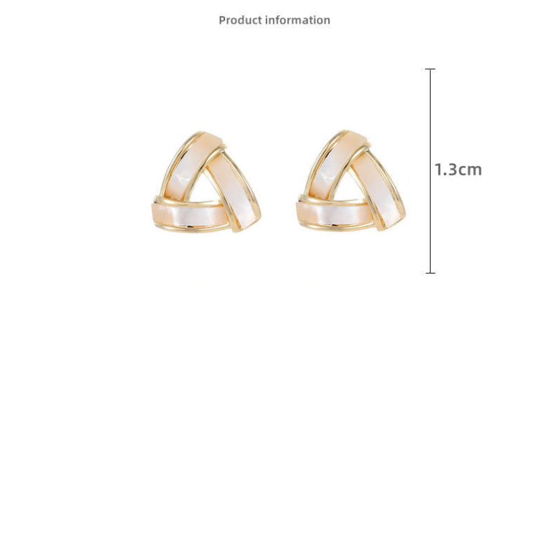 Natural Mother-of-Pearl Triangle Stud Earrings