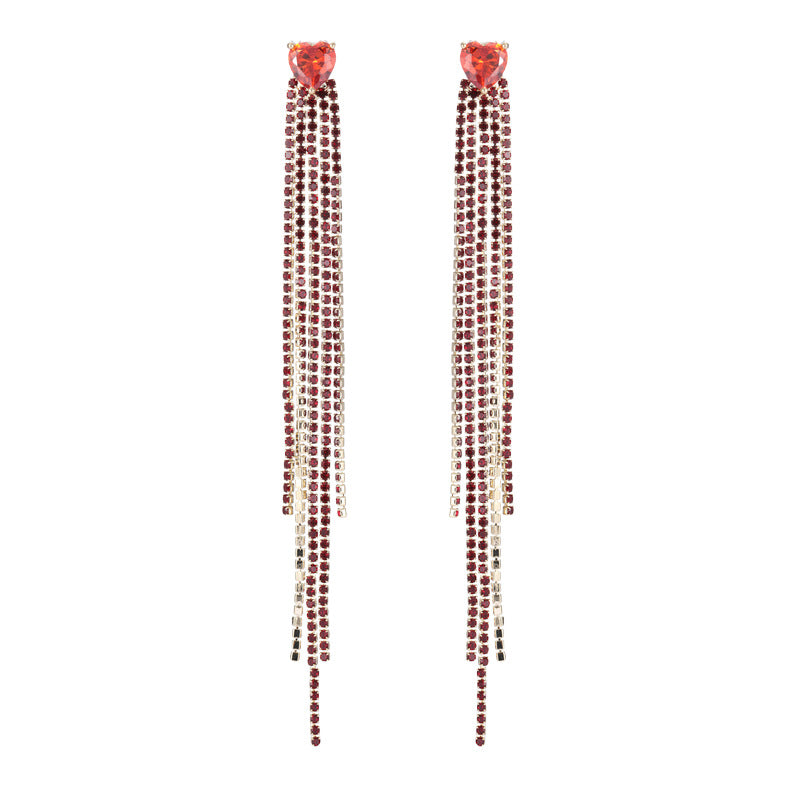 Heart Tassel Earrings