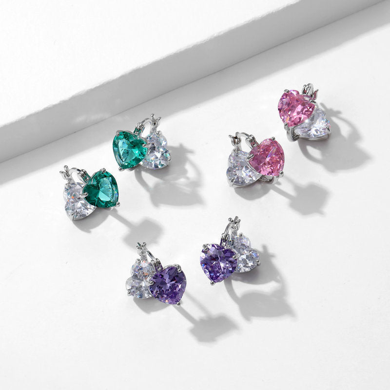 Two-Tone Reversible Heart-Shaped Ear Cuffs