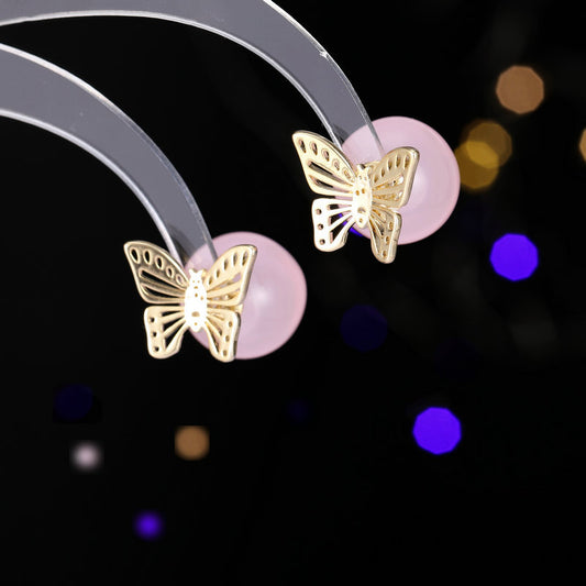 Front-Back Butterfly Stud Earrings