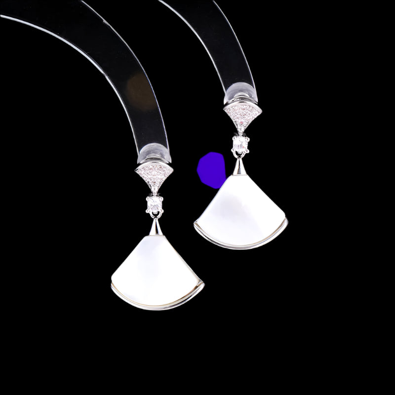 Fan-Shaped Shell Earrings