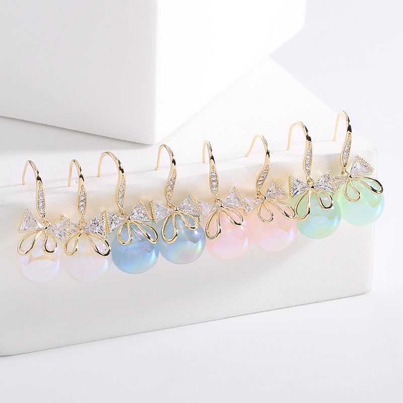 Refreshing Pearl BowHook Earrings