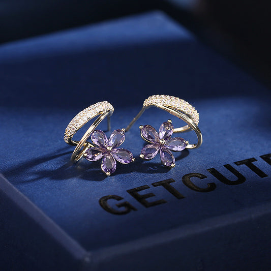 Fresh flower stud earrings