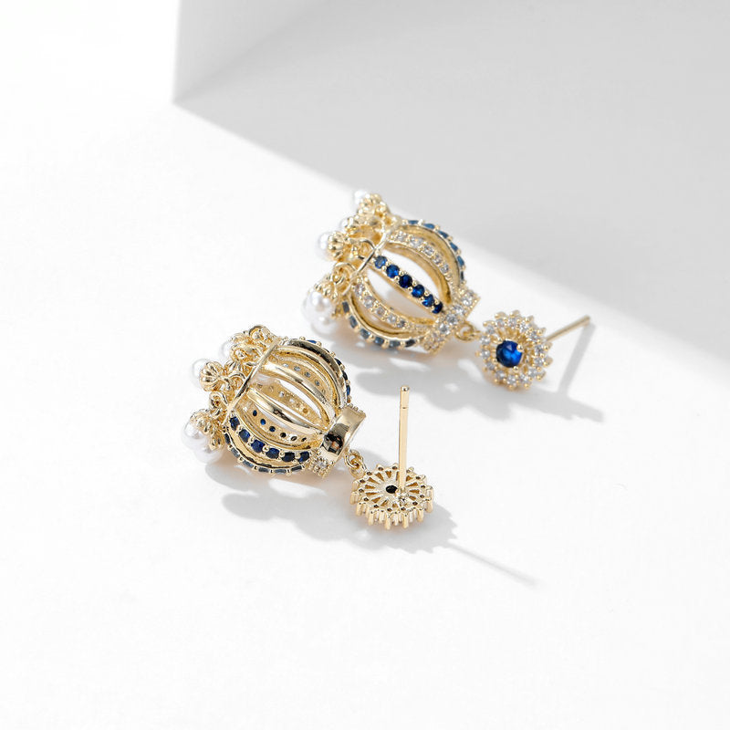 3D Lantern Pearl Tassel Earrings