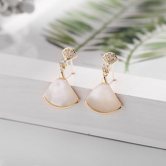 Fan-Shaped Shell Earrings