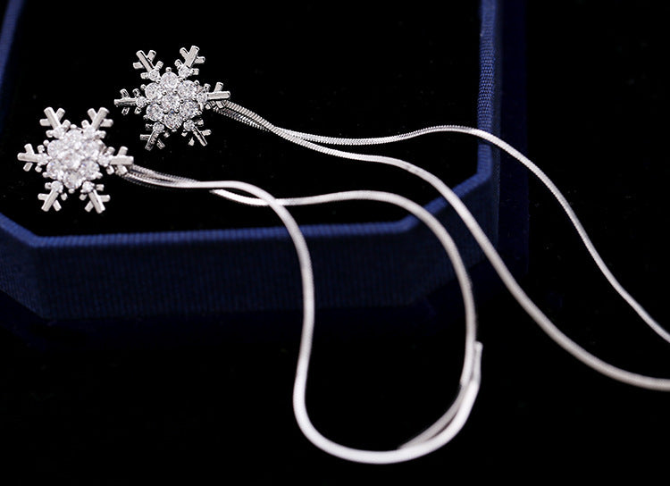 Snowflake Tassel Earrings