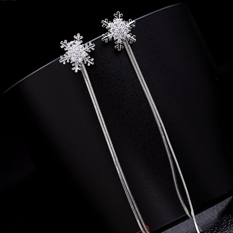 Snowflake Tassel Earrings