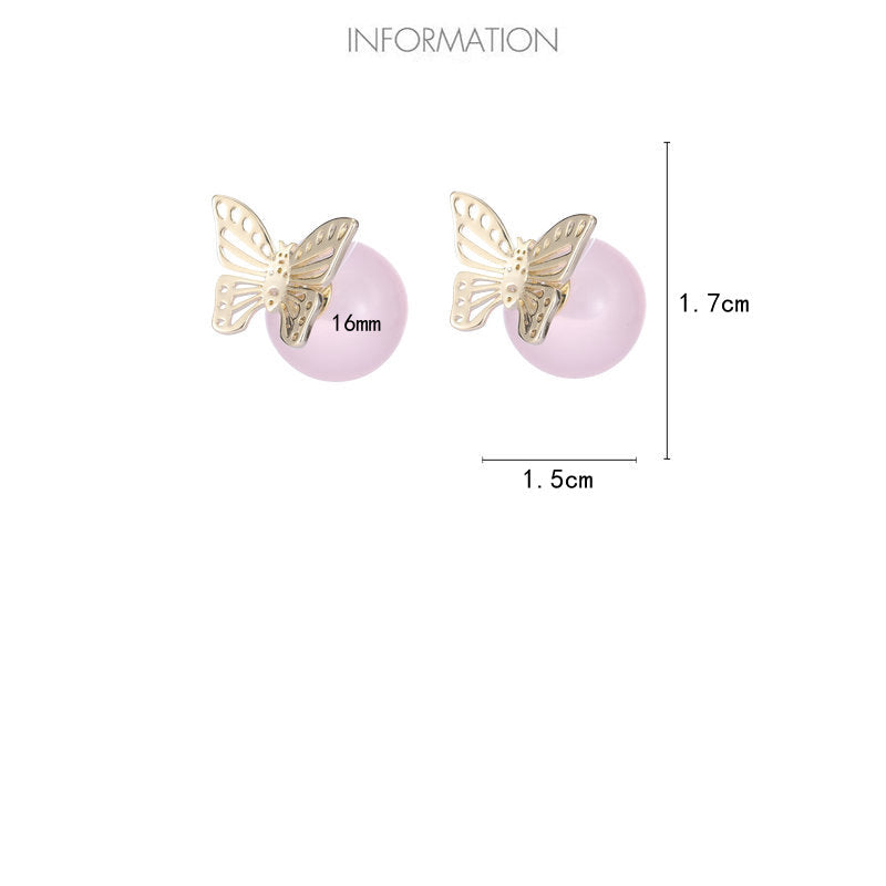 Front-Back Butterfly Stud Earrings