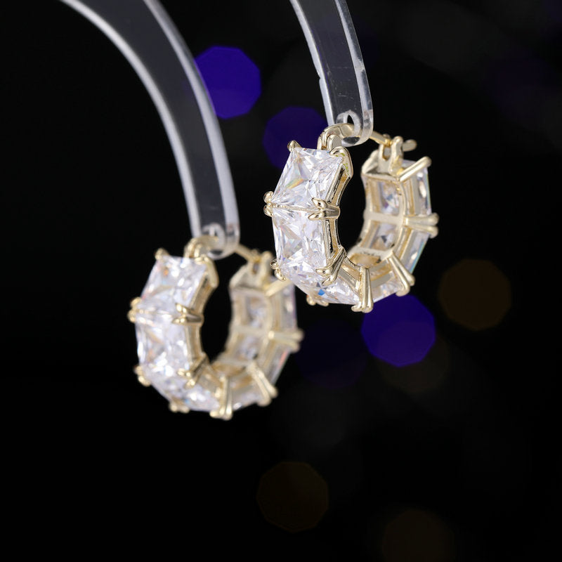 Square Zircon Hoop Earrings