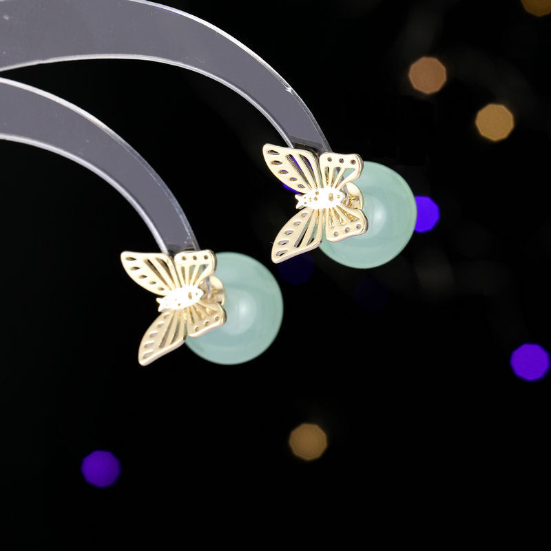 Front-Back Butterfly Stud Earrings