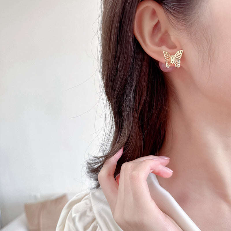Front-Back Butterfly Stud Earrings