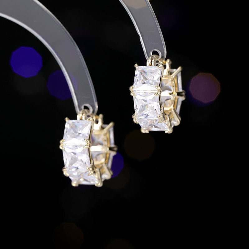 Square Zircon Hoop Earrings